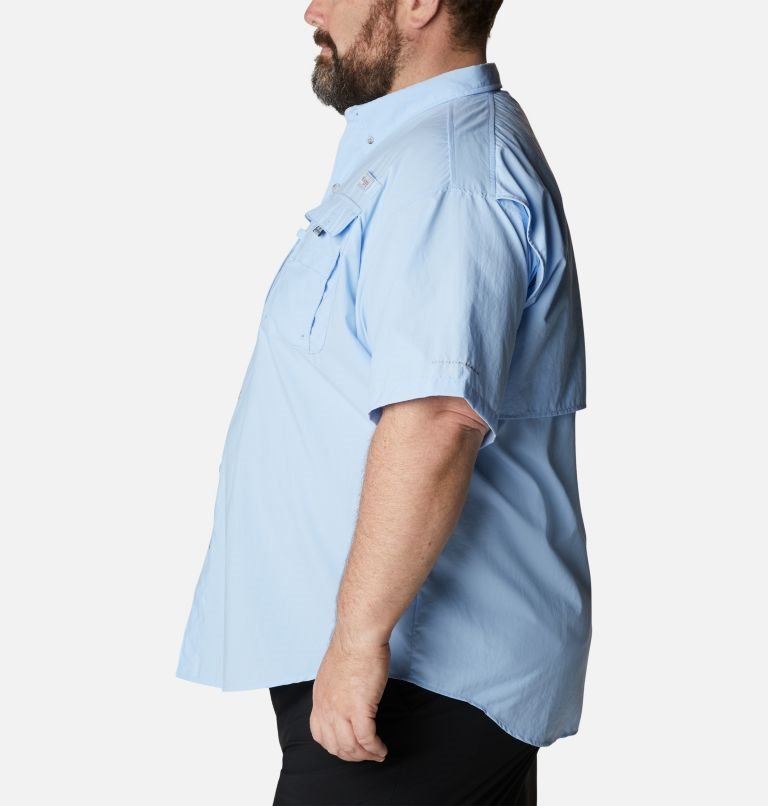 Men's Columbia PFG Bahama II Short Sleeve Shirts Light Blue | Plus Size CA-WCA80